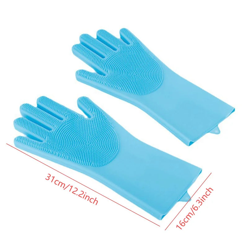 Silicone Pet Bathing Gloves - Shampoo & Hair Removal Massaging Sponge