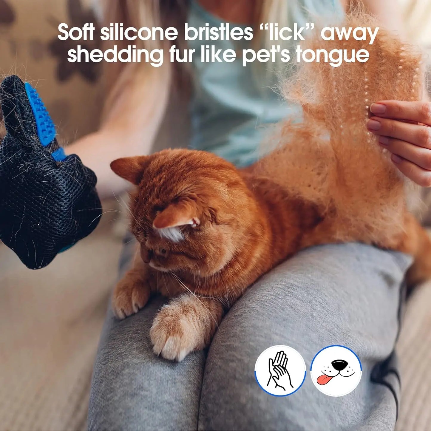 Pet Grooming Glove - Deshedding Brush & Massage Tool for Cats & Dogs
