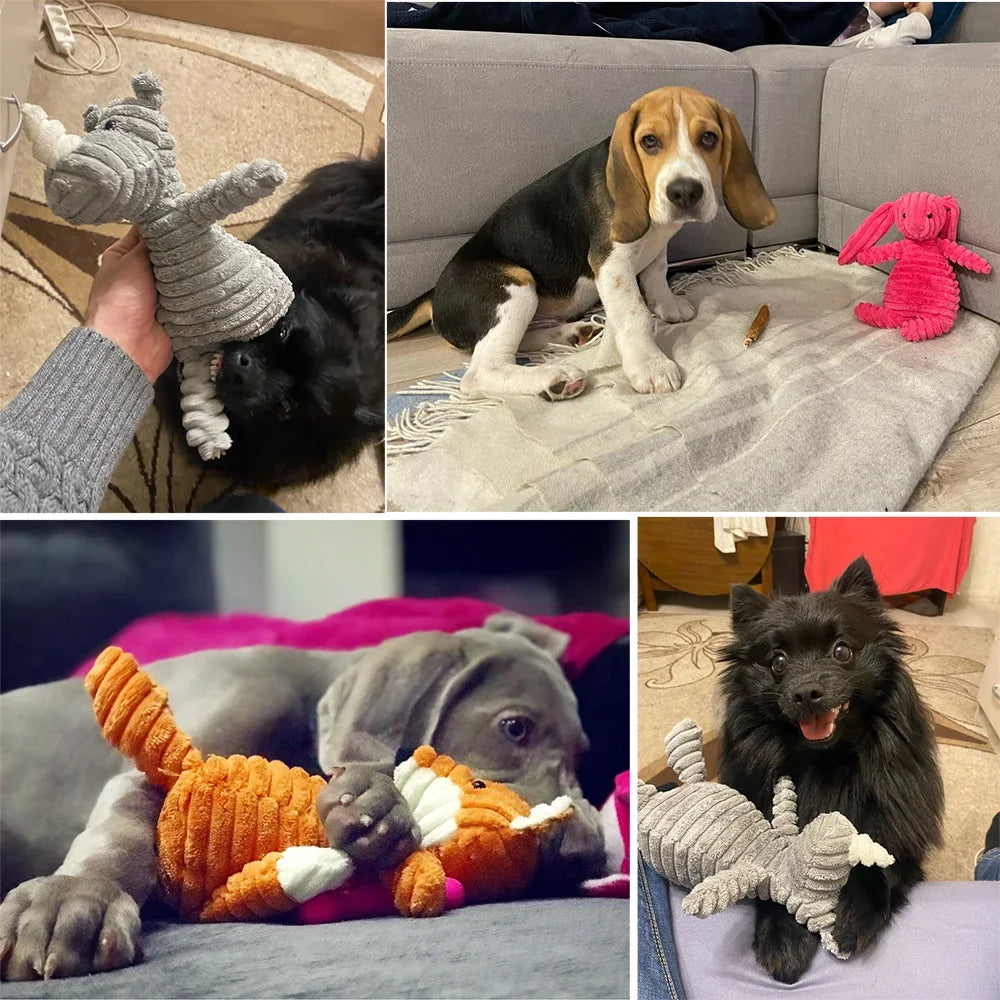 Plush Squeaky Dog Toy - Bite-Resistant Animal Toy for Puppies & Dogs