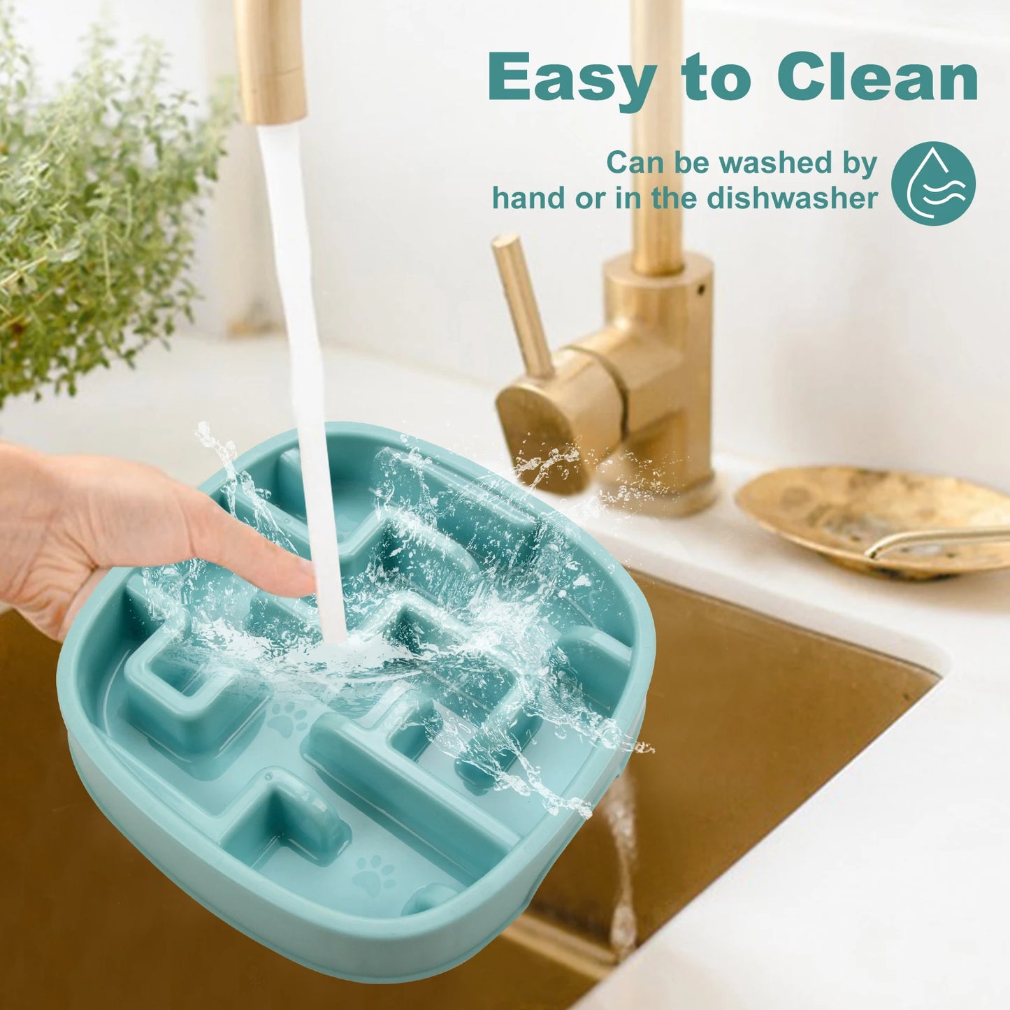 Anti-Gulping Slow Feeder Dog Bowl - Non-Slip Eco Dish for All Sizes