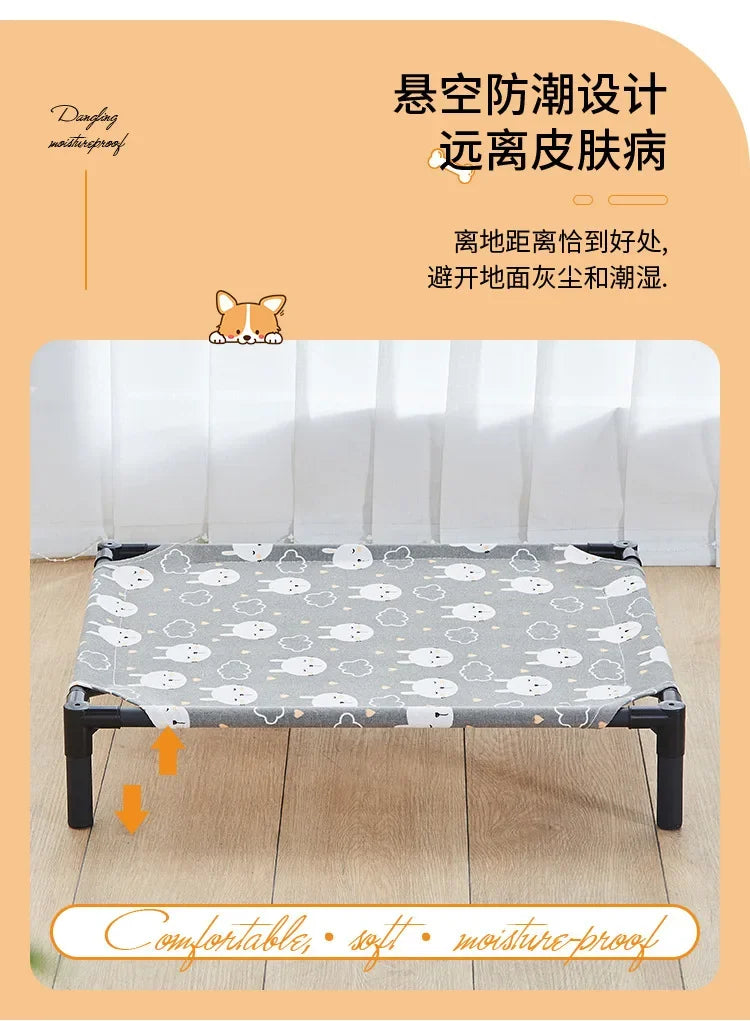 Elevated Folding Pet Bed - Portable Washable Dog & Cat Camping Bed