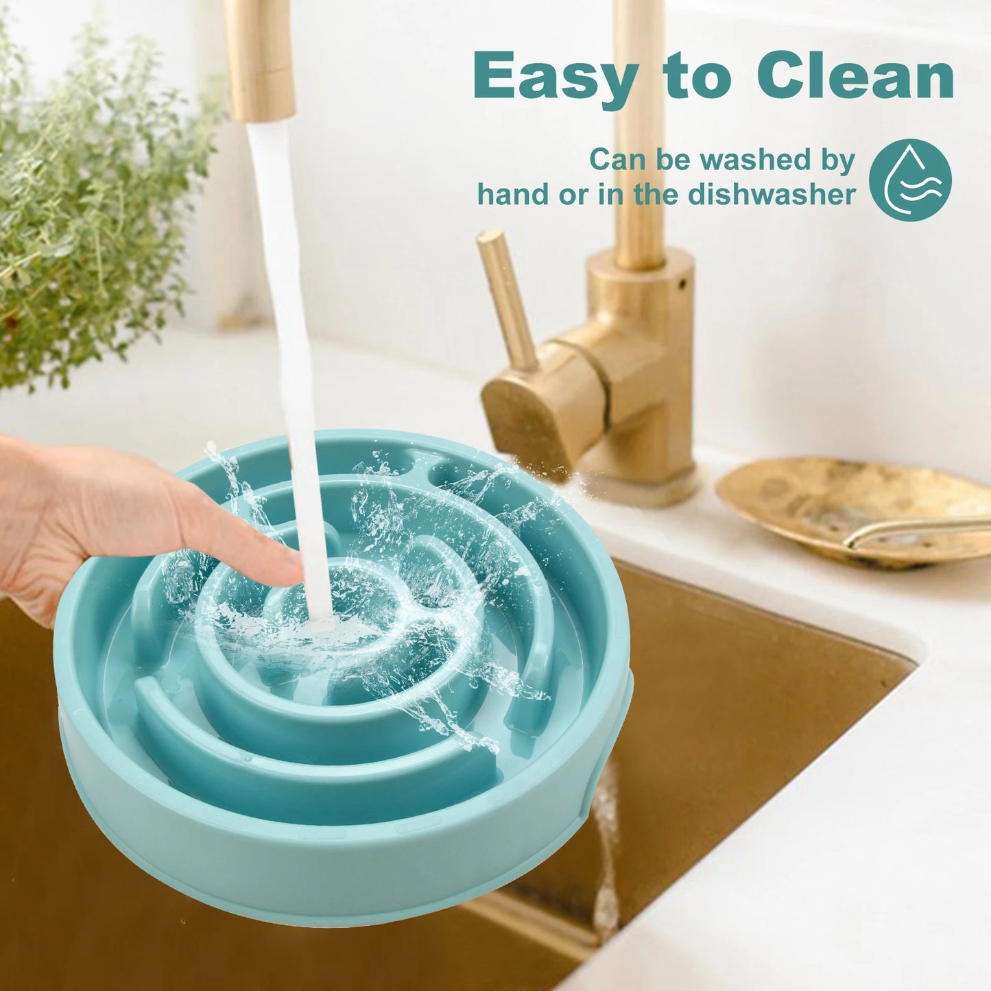 Anti-Gulping Slow Feeder Dog Bowl - Non-Slip Eco Dish for All Sizes
