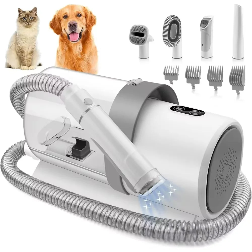 Dog Grooming Kit - Clippers, Vacuum & 5 Shedding Tools for Pets