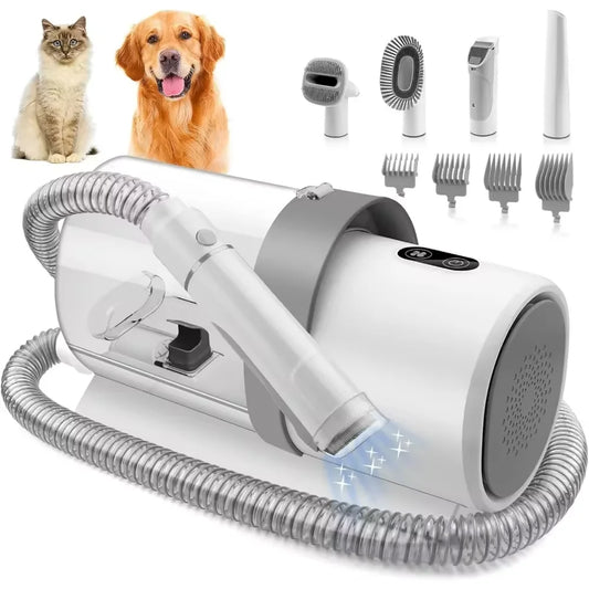 Dog Grooming Kit - Clippers, Vacuum & 5 Shedding Tools for Pets