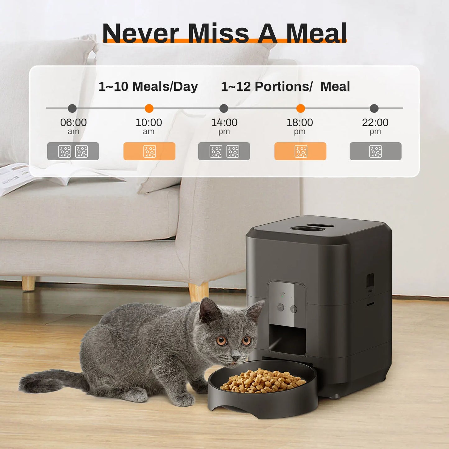 Smart Automatic Slow Feeder - Timed Quantitative Cat & Dog Food Dispenser