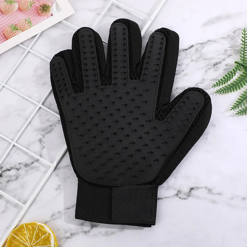 Pet Grooming Glove - Hair Deshedding Brush & Massage Comb for Cats & Dogs