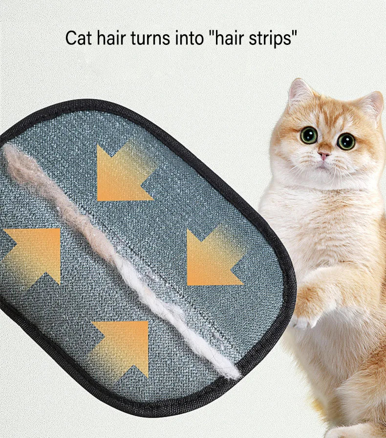 Static Dedusting Pet Grooming Gloves - Hair Remover for Dog & Cat