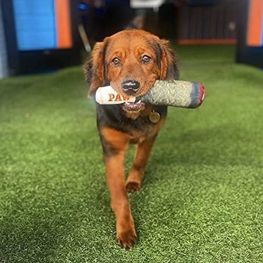 Cigar Plush Squeaky Dog Toy - Funny Chew Toy for Small & Medium Dogs