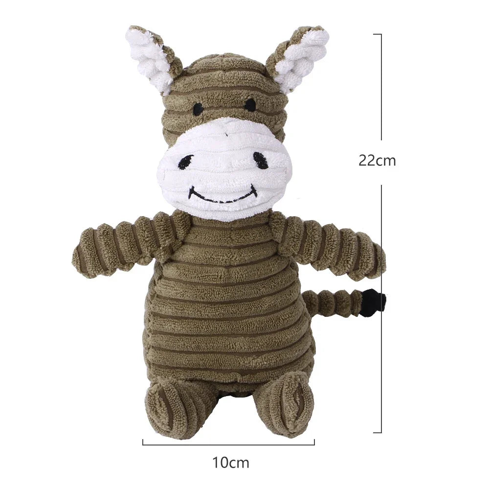 Plush Squeaky Dog Toy - Bite-Resistant Animal Toy for Puppies & Dogs