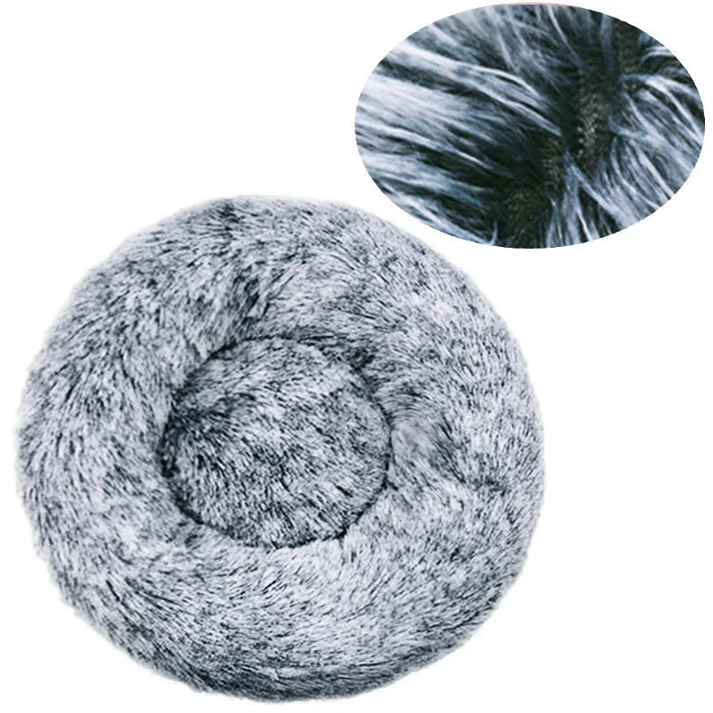 Soft Round Pet Bed for Medium & Large Dogs  Winter Warm Plush Sleeping Mat