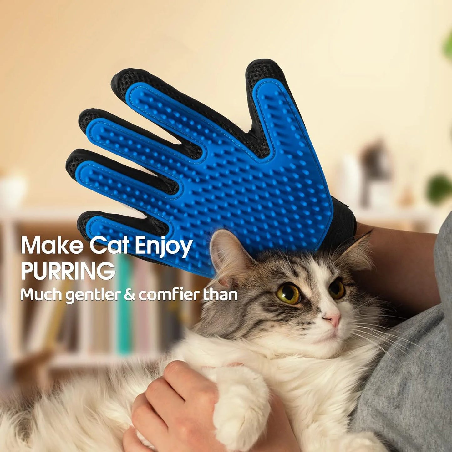 Pet Grooming Glove - Deshedding Brush & Massage Tool for Cats & Dogs