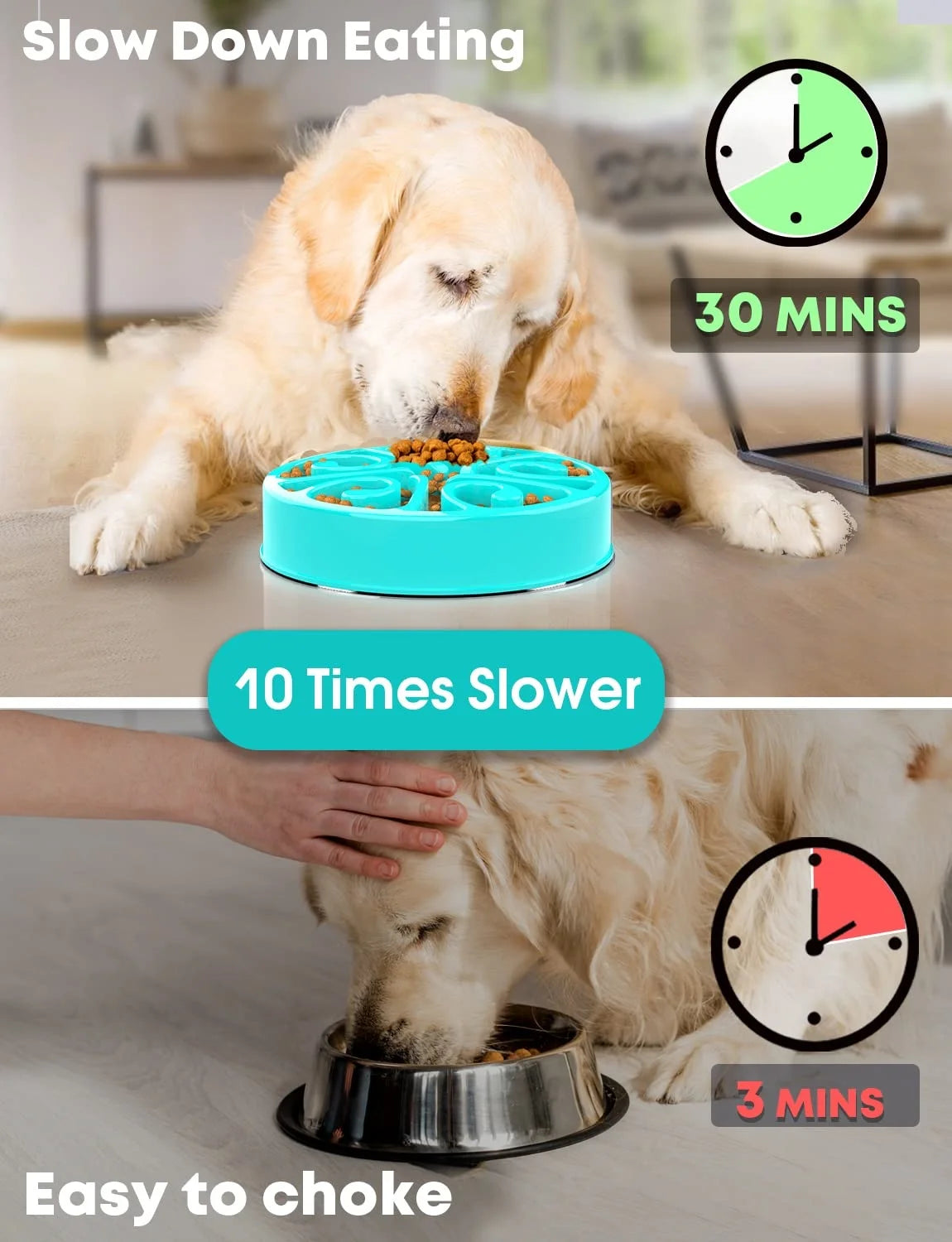 Slow Feeder Dog Bowl - Non-Slip, Anti-Gulping, Eco-Friendly Dish