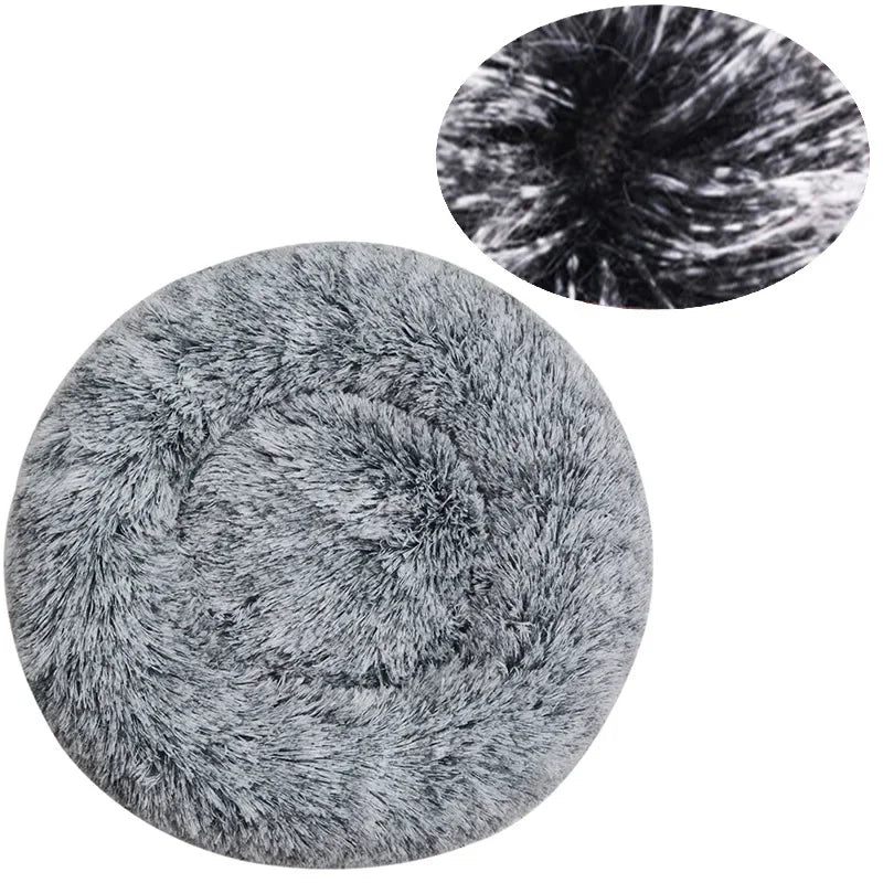Soft Round Pet Bed for Medium & Large Dogs  Winter Warm Plush Sleeping Mat
