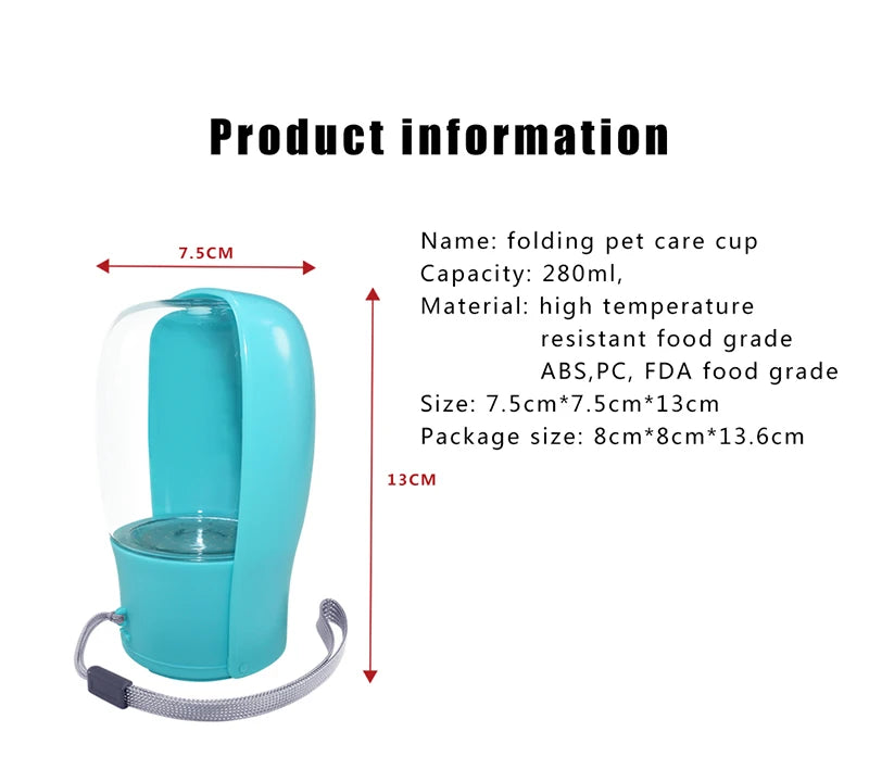 Original Design 300 ml Portable Pet Dog Water  Bottle for Walking Feeder for Dogs Folded Bottle Water Dispenser