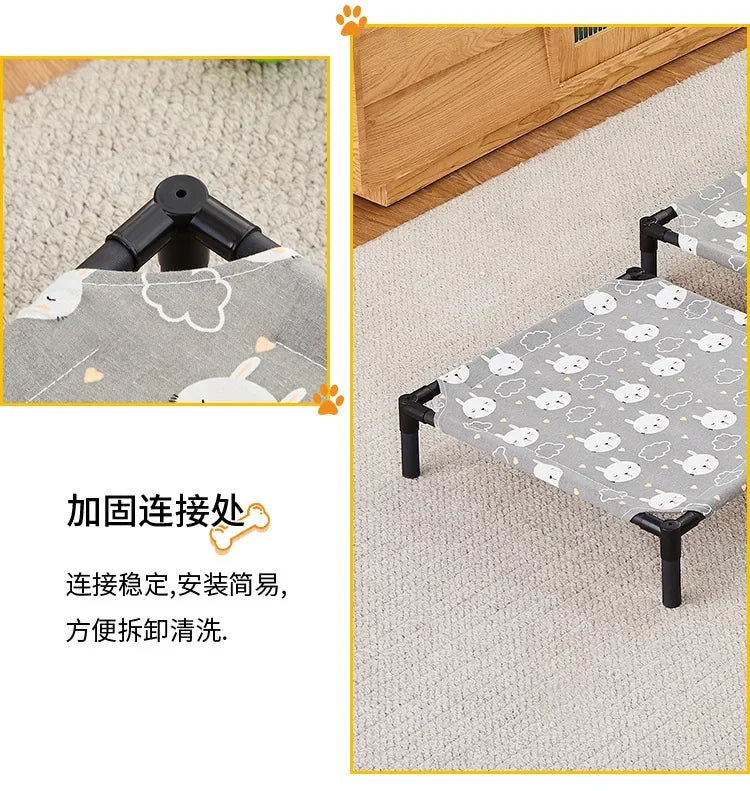 Elevated Folding Pet Bed - Portable Washable Dog & Cat Camping Bed