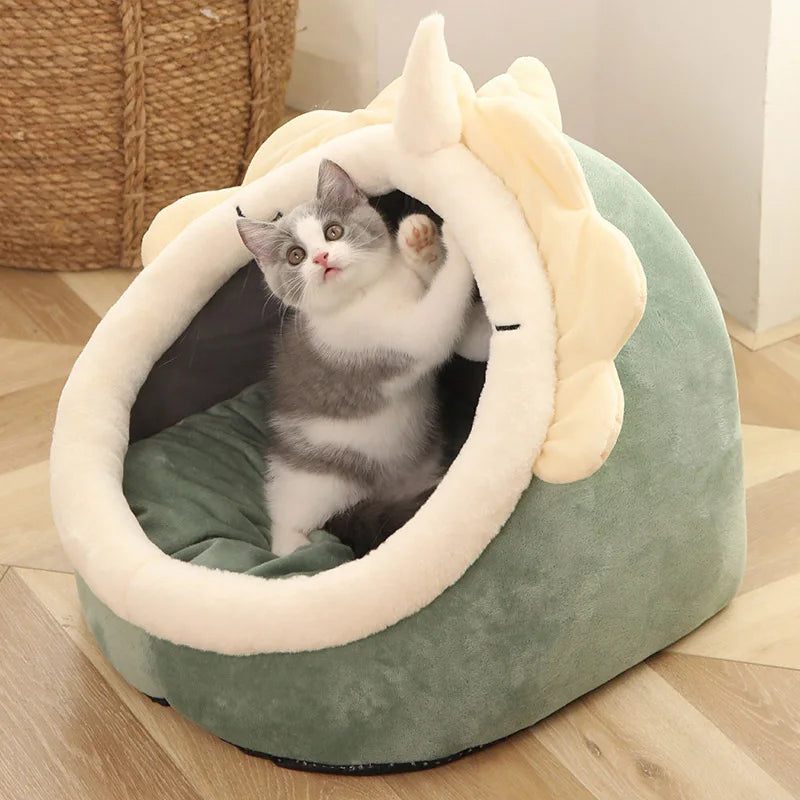 Deep Sleep Foldable Cat Bed – Cozy Cave Mat for Cats & Small Dogs