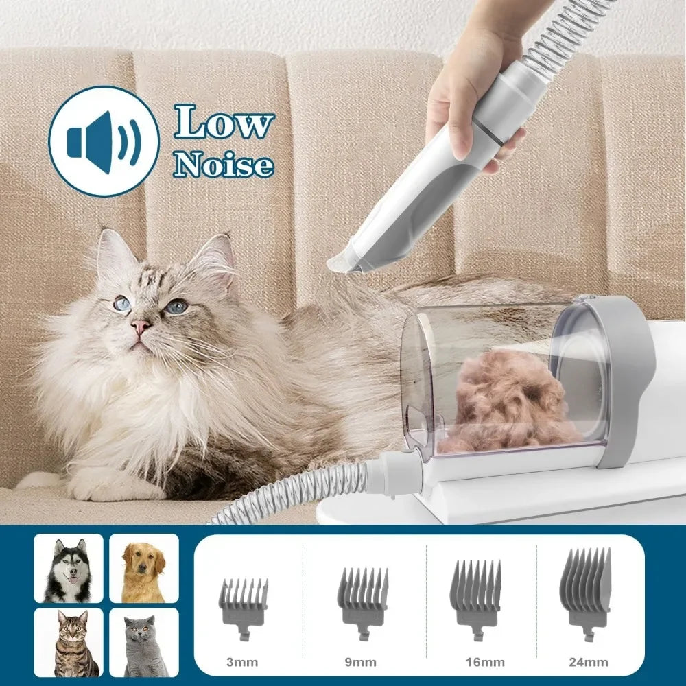 Dog Grooming Kit - Clippers, Vacuum & 5 Shedding Tools for Pets