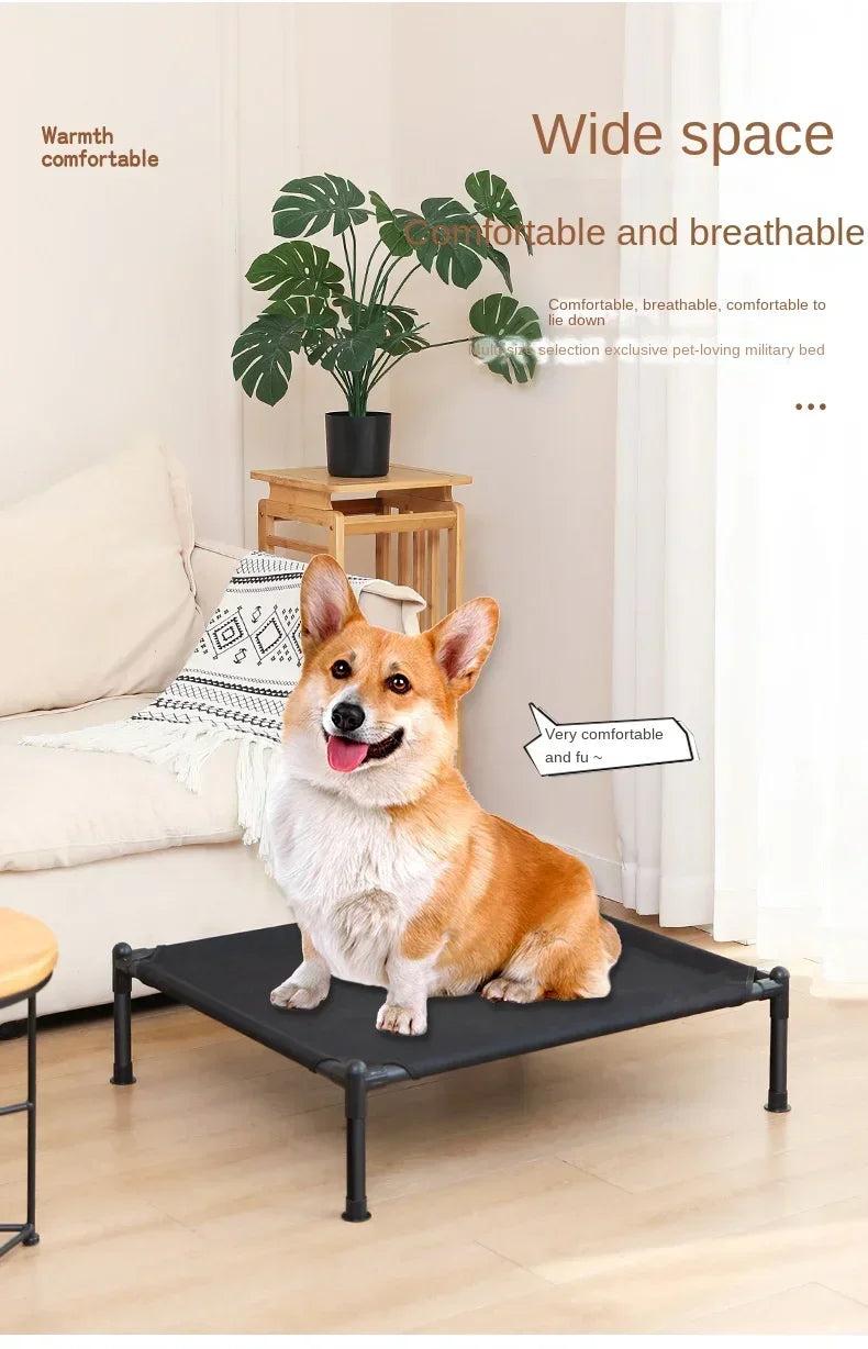 Elevated Folding Pet Bed - Portable Washable Dog & Cat Camping Bed