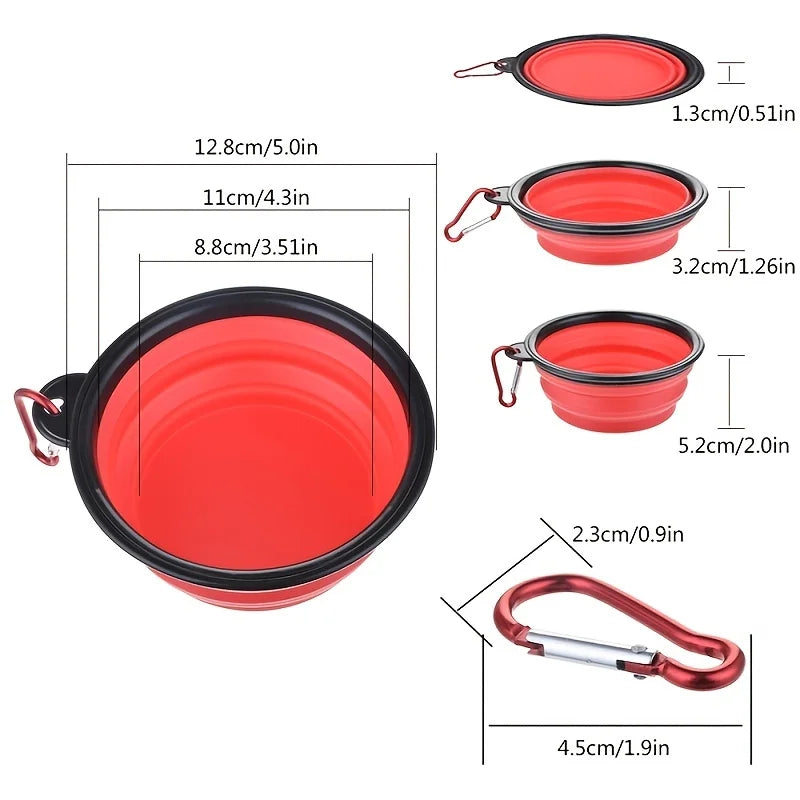 Portable Silicone Collapsible Pet Bowl - Durable Travel Food & Water Bowl