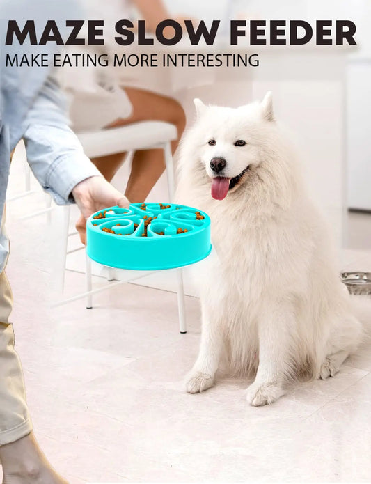 Slow Feeder Dog Bowl - Non-Slip, Anti-Gulping, Eco-Friendly Dish