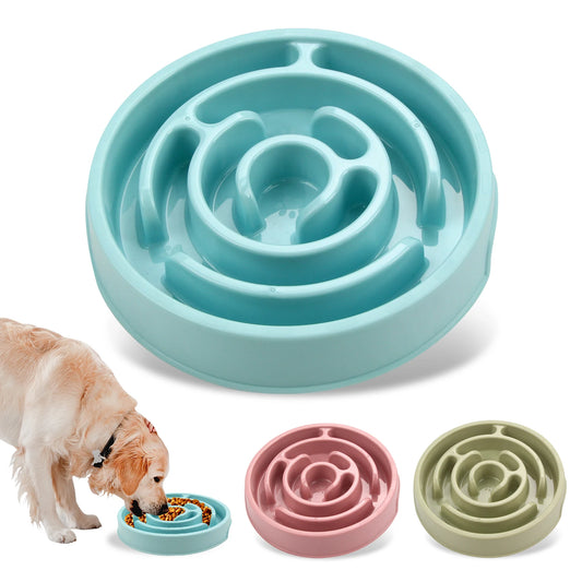 Anti-Gulping Slow Feeder Dog Bowl - Non-Slip Eco Dish for All Sizes