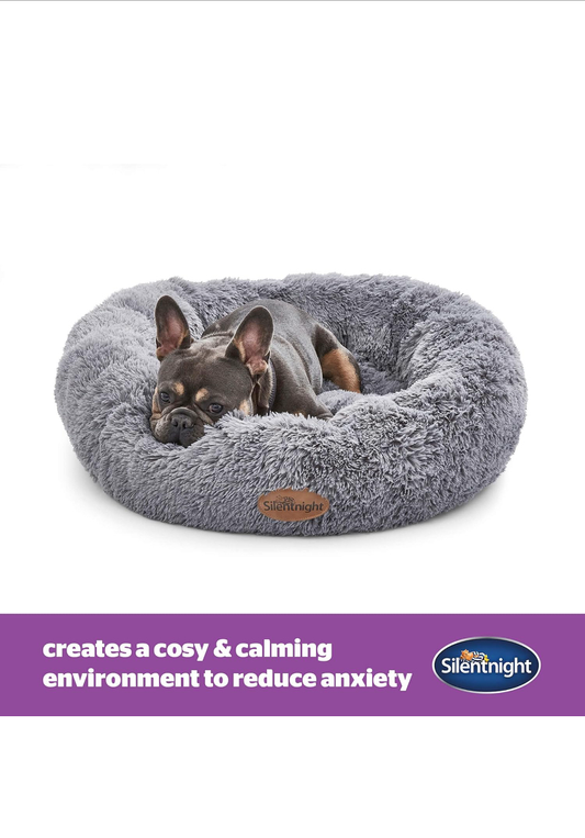 Silentnight Calming Donut Dog Bed – Plush Anti-Anxiety Pet Nest