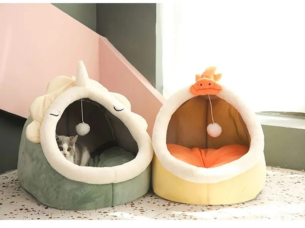 Deep Sleep Foldable Cat Bed – Cozy Cave Mat for Cats & Small Dogs
