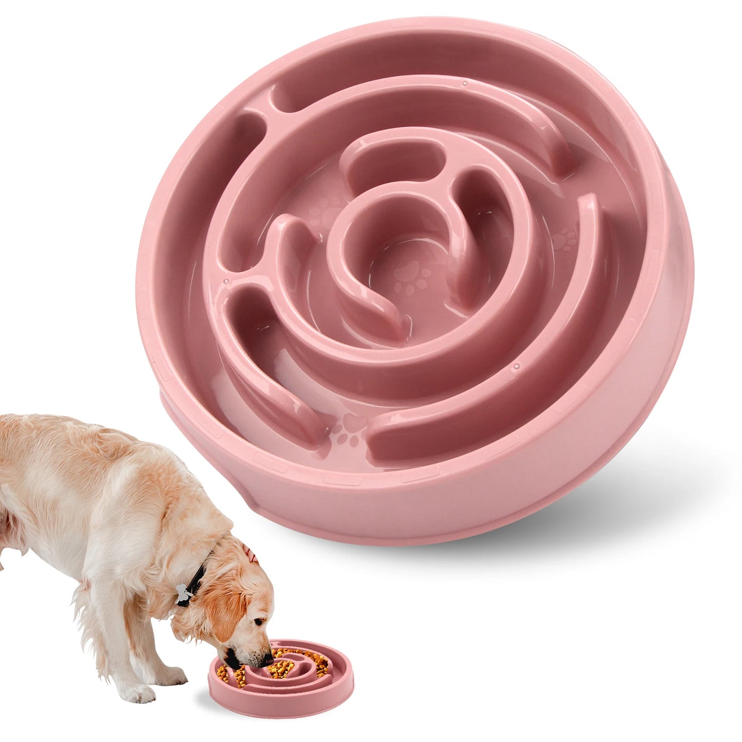 Anti-Gulping Slow Feeder Dog Bowl - Non-Slip Eco Dish for All Sizes