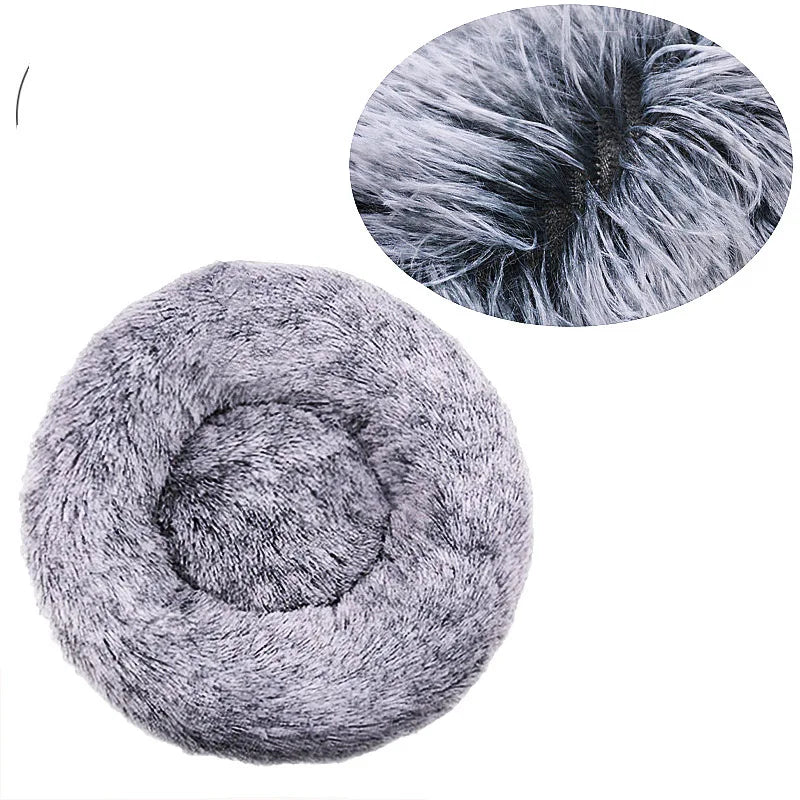 Soft Round Pet Bed for Medium & Large Dogs  Winter Warm Plush Sleeping Mat