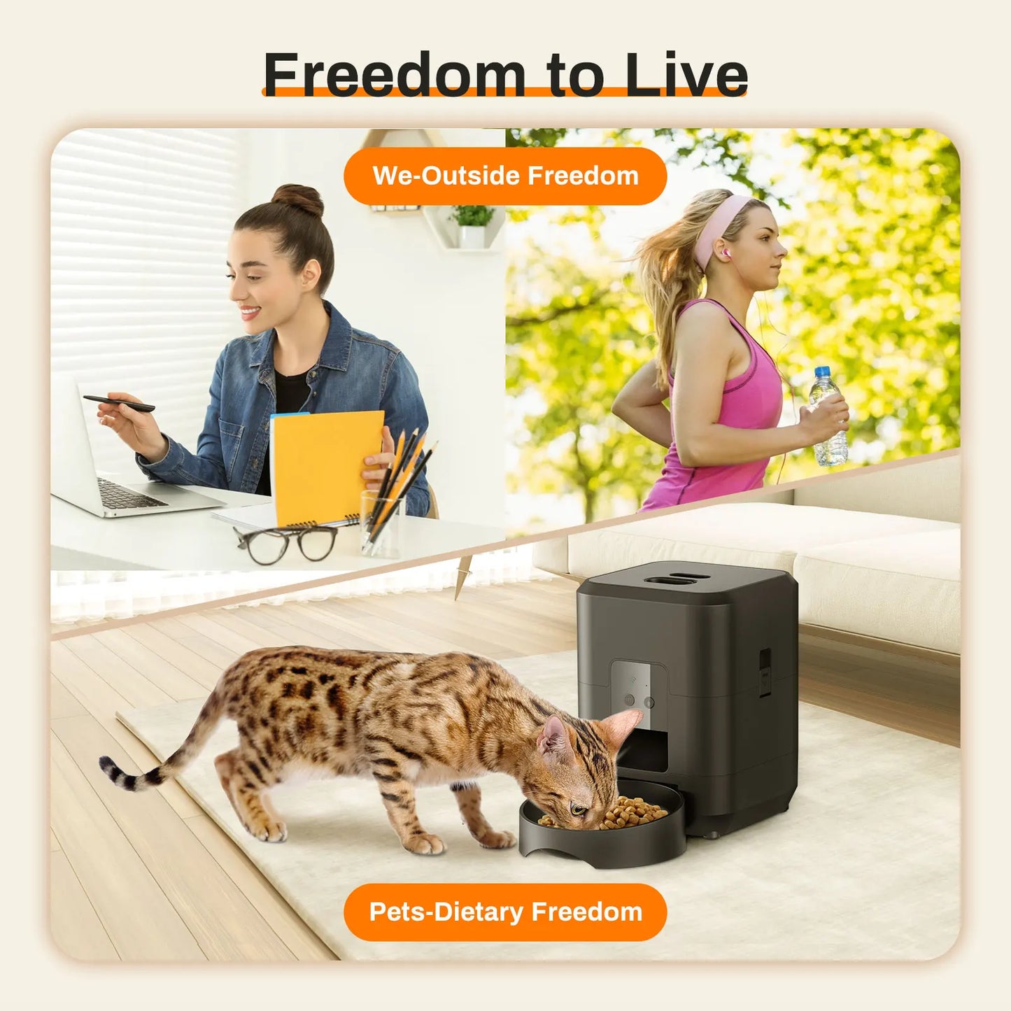 Smart Automatic Slow Feeder - Timed Quantitative Cat & Dog Food Dispenser