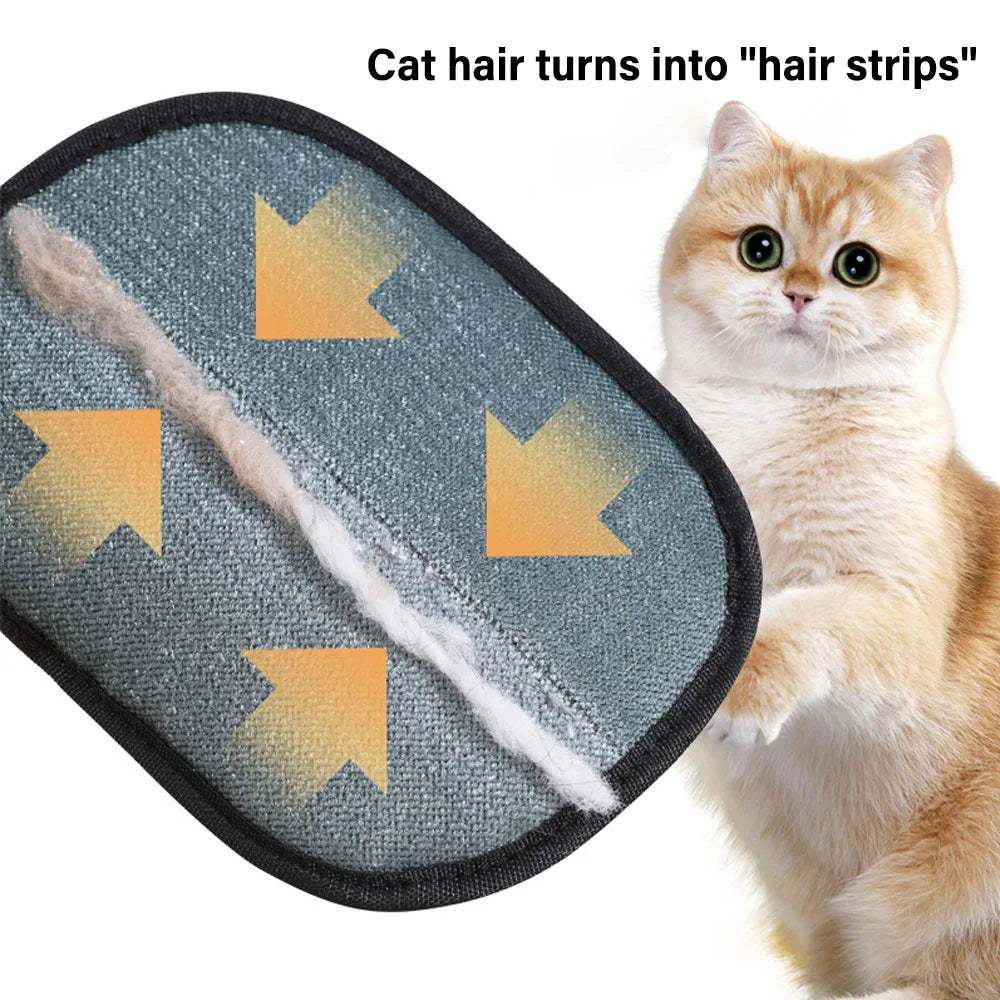 Static Dedusting Pet Grooming Gloves - Hair Remover for Dog & Cat