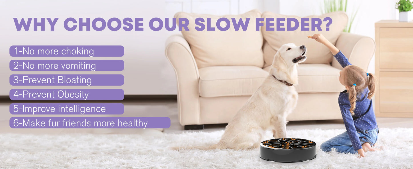 Slow Feeder Dog Bowl - Non-Slip, Anti-Gulping, Eco-Friendly Dish