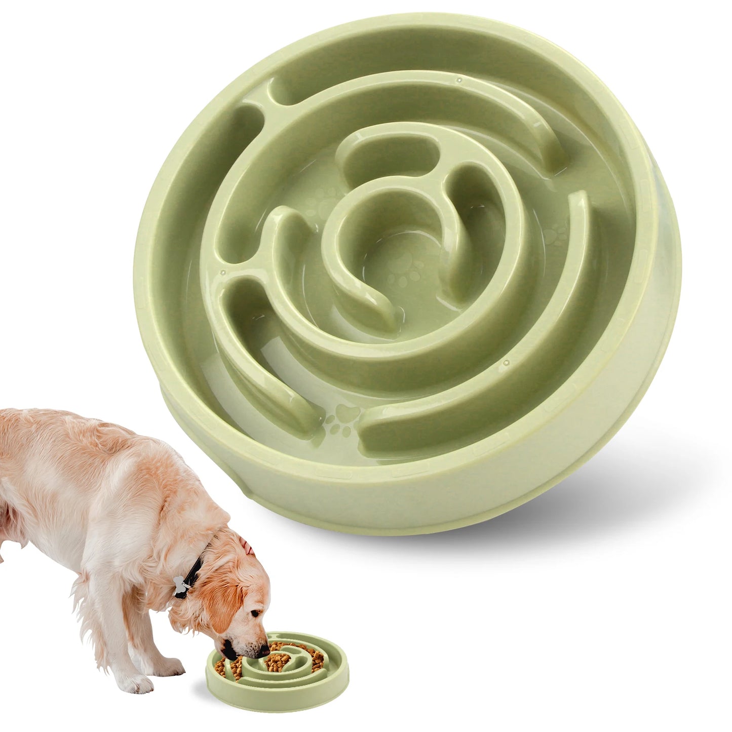 Anti-Gulping Slow Feeder Dog Bowl - Non-Slip Eco Dish for All Sizes