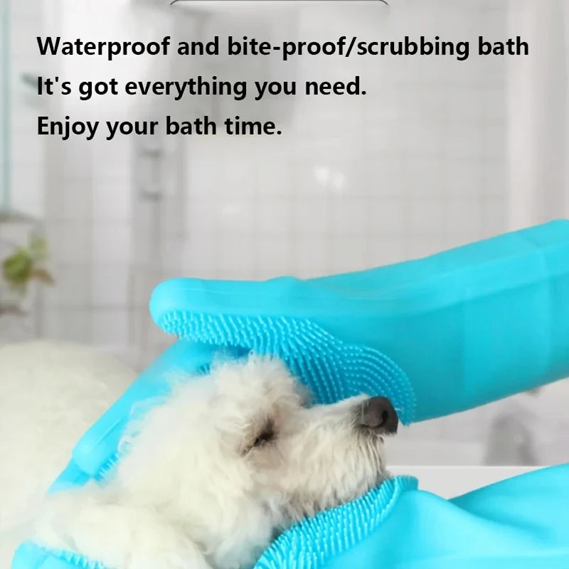 Pet Grooming Cleaning Gloves - Bathing Scrubber & Hair Removal Sponge