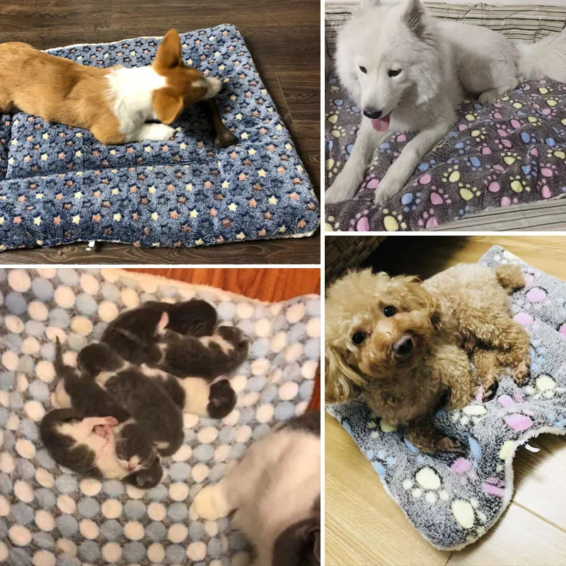 Soft Thickened Pet Sleeping Mat - Washable Warm Fleece Blanket