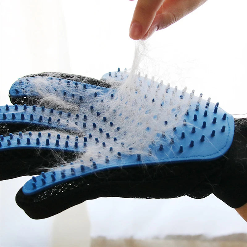 Pet Grooming Glove - Hair Deshedding Brush & Massage Comb for Cats & Dogs