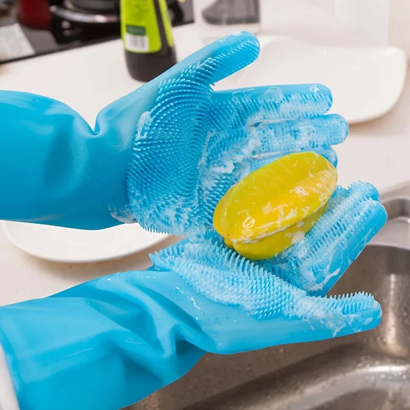 Pet Grooming Cleaning Gloves - Bathing Scrubber & Hair Removal Sponge