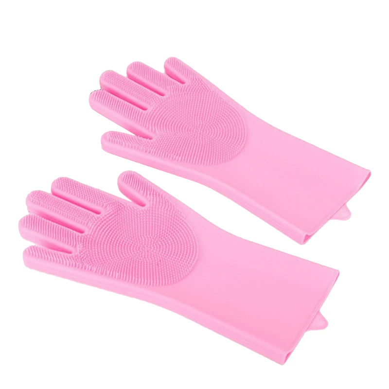 Silicone Pet Bathing Gloves - Shampoo & Hair Removal Massaging Sponge