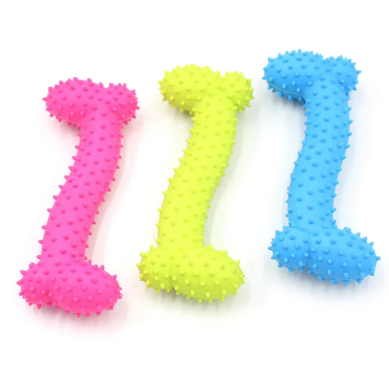 Rubber Chew Toy for Small Dogs - Bite-Resistant & Teeth Cleaning