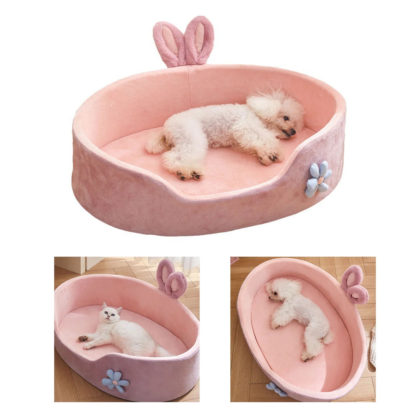 Detachable Washable Soft Pet Bed - All-Season Comfort