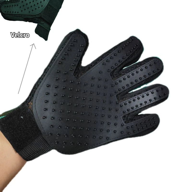 Pet Grooming Glove - Hair Deshedding Brush & Massage Comb for Cats & Dogs