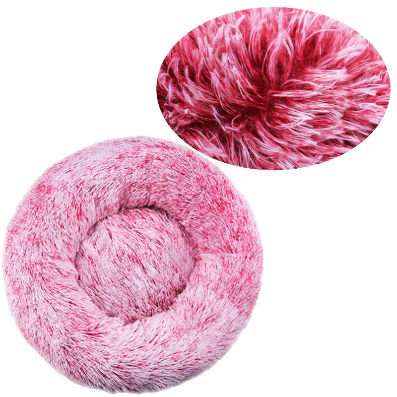 Soft Round Pet Bed for Medium & Large Dogs  Winter Warm Plush Sleeping Mat