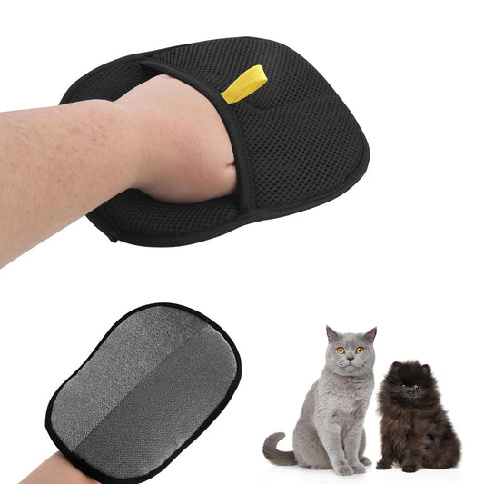 Reusable Double-Sided Static Removal Grooming Gloves - Pet Hair Remover for Carpets