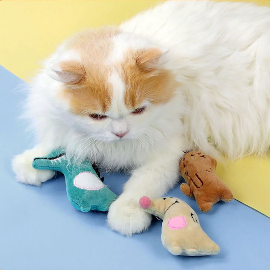 Cute Plush Cat Chew Toy - Cartoon Molar Bite & Interactive Play