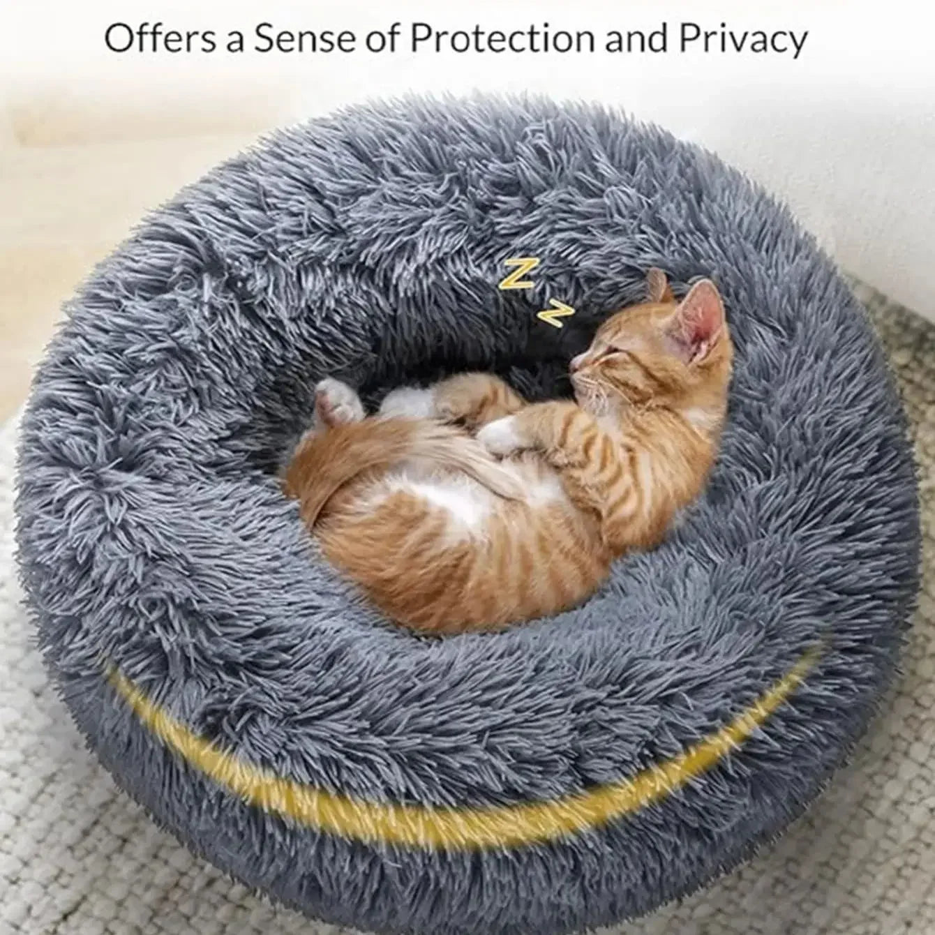 Soft Round Pet Bed for Medium & Large Dogs  Winter Warm Plush Sleeping Mat