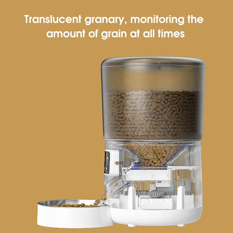 4L Smart Automatic Pet Feeder - Remote APP Controlled for Dogs & Cats