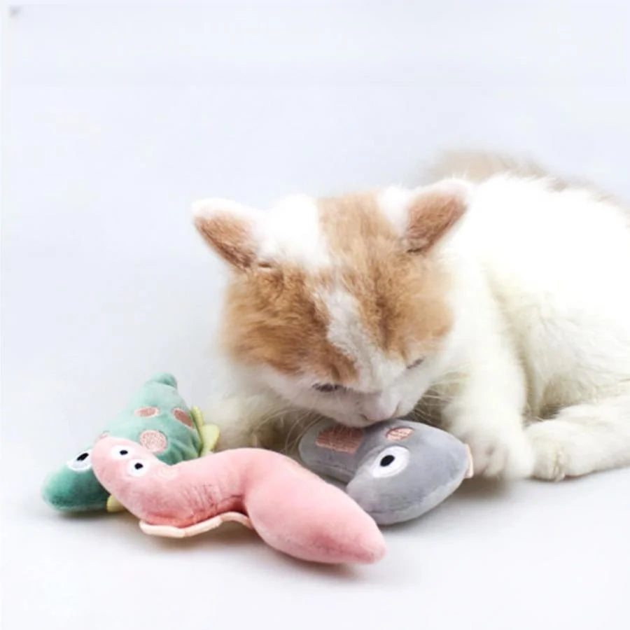 Cute Plush Cat Chew Toy - Cartoon Molar Bite & Interactive Play
